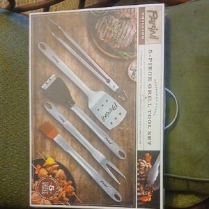 Stainless Steel Grill Tool Set - Silver